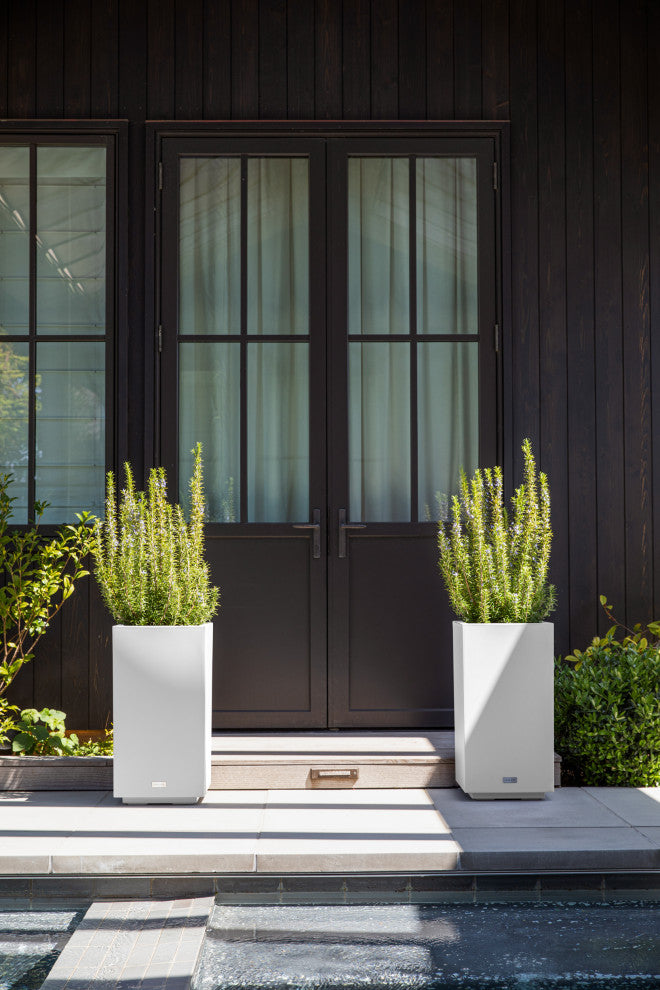 Veradek Block Series Pedestal Planter, White, Short