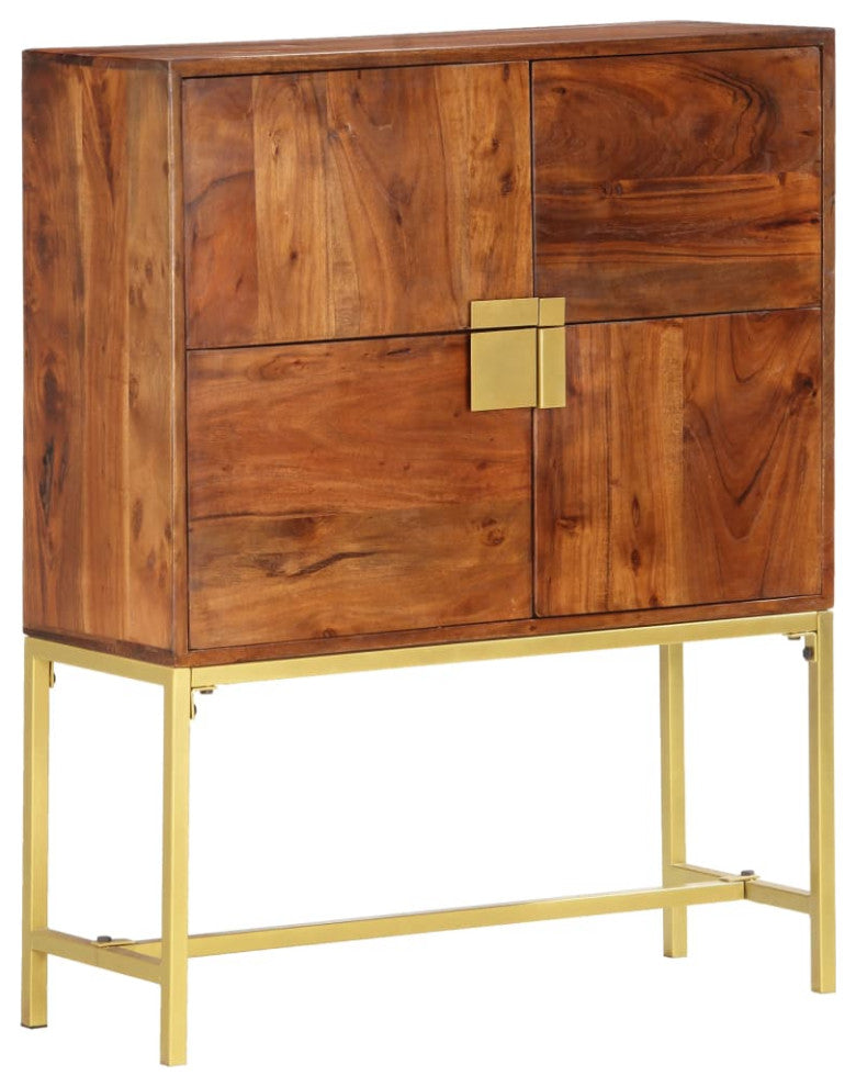 vidaXL Highboard Freestanding Storage Cabinet Accent Cabinet Solid Acacia Wood