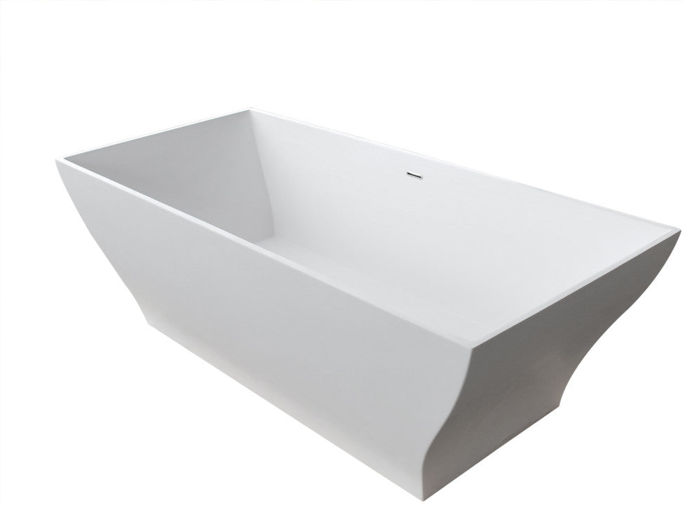 ANZZI Kayenge 5.9-ft Solid Surface Freestanding Tub, Matte White