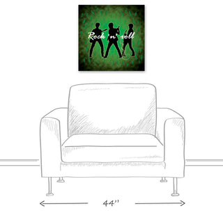 Rock n Rock Green 20x20 Canvas Wall Art