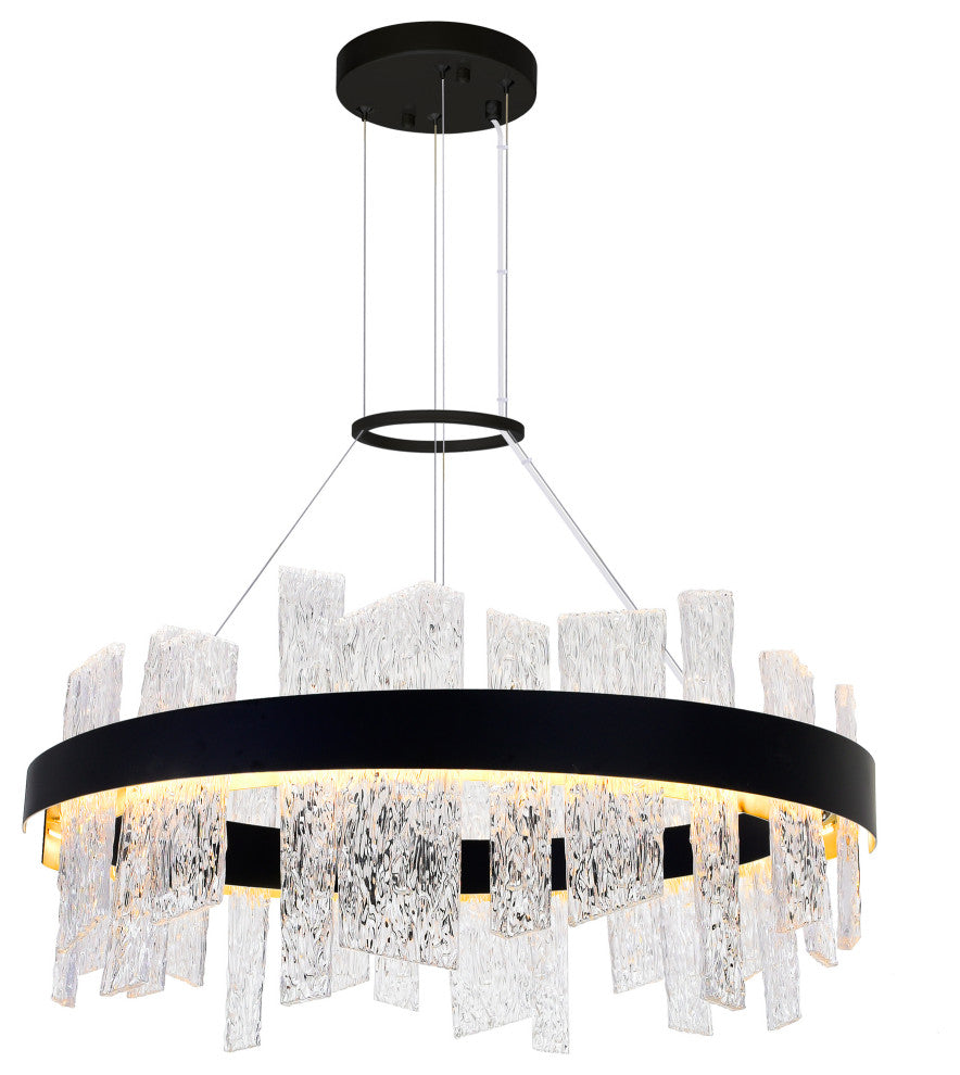 Guadiana 32 in LED Black Chandelier