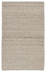 Hadren Handmade Solid Gray and Brown Area Rug, Cream and Gray, 8'x10'