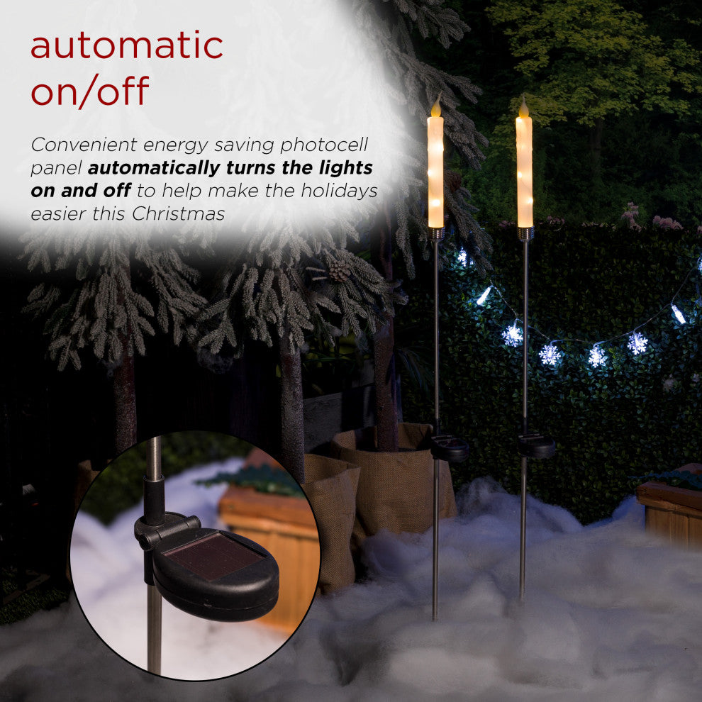 Solar White Candle Stake - Set of 2