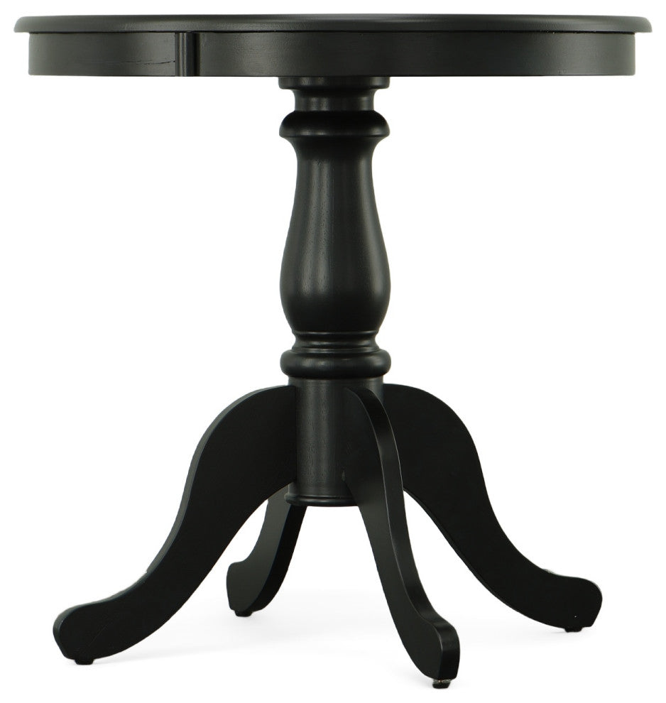 Bella 30" Round Pedestal Table, Antique Black