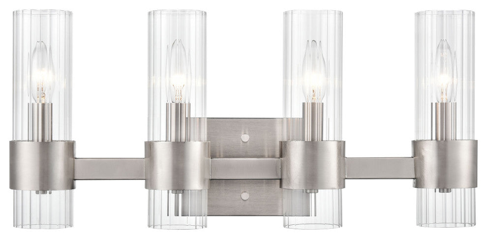 4 Light 21.5" Brushed Nickel Bathroom Vanity Light