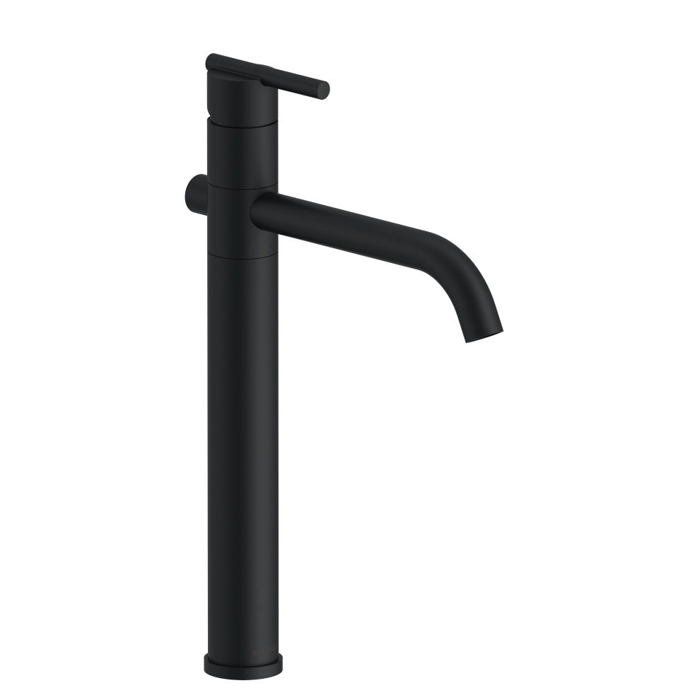 Parma Single Handle Vessel Filler w/ Metal Grid Strainer Chrome, Satin Black