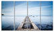 "Wooden Jetty in Morning Blue Sea" Landscape Wall Art Print, 4 Panels, 48"x28"