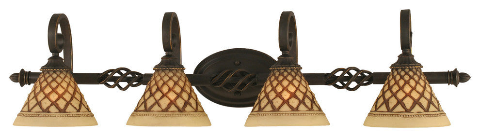 Elegante 4-Light Bath Bar, Chocolate Icing