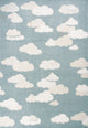 High-low Youth Cloud Scandi Rug Blue/Ivory 4 ft x 6 ft Indoor/Outdoor Area Rug