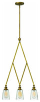 Gatsby Heritage Brass Small Three Light Linear