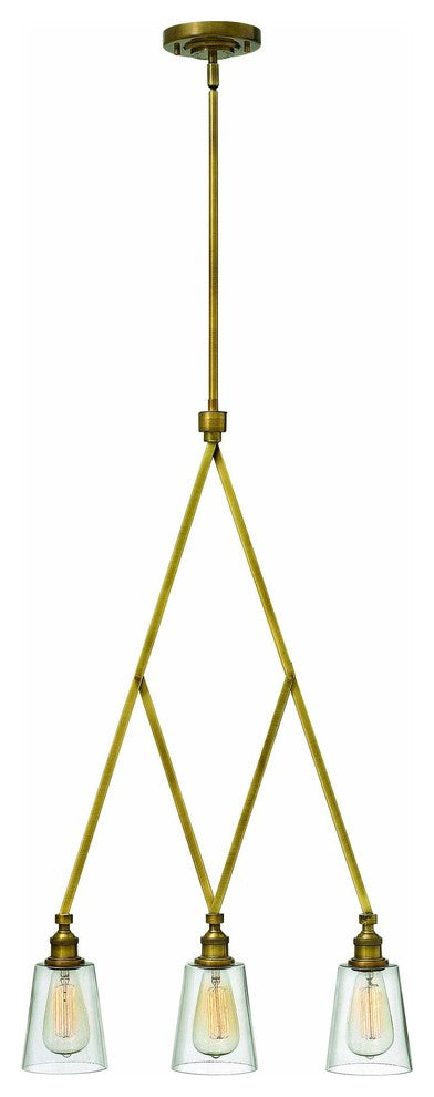 Gatsby Heritage Brass Small Three Light Linear