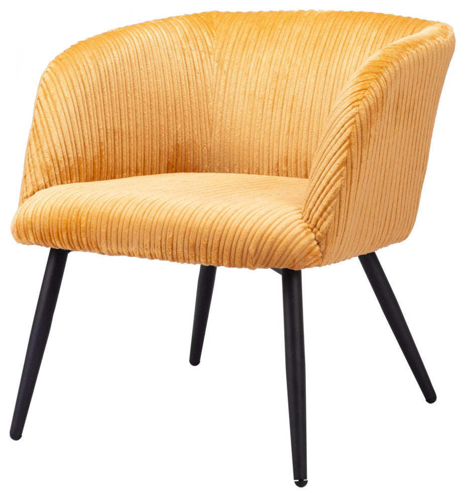 Accent Chair, Steel Metal, Fabric, Yellow, Black, Lounge Cafe Lobby Hospitality