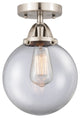 Beacon Semi-Flush Mount, Brushed Satin Nickel, Clear, Clear