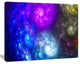 Colorful Fractal Rotating Galaxies, Oversized Abstract Canvas Art Print, 60x40