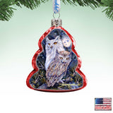 Night Watch Owls Mercury Glass Ornament