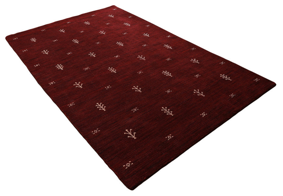 Hand Knotted Loom Wool Area Rug Contemporary Red White, [Rectangle] 9'x12'