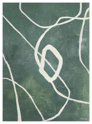 Green Grafica Abstract Art Area Rug, 7.5'x10.3'