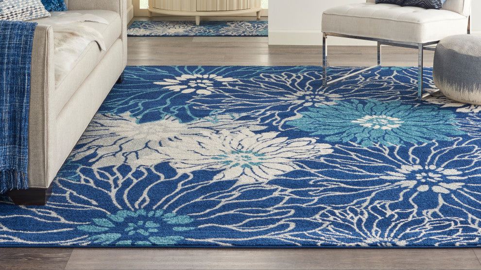 Nourison Passion 9' x 12' Navy/Ivory Contemporary Indoor Area Rug