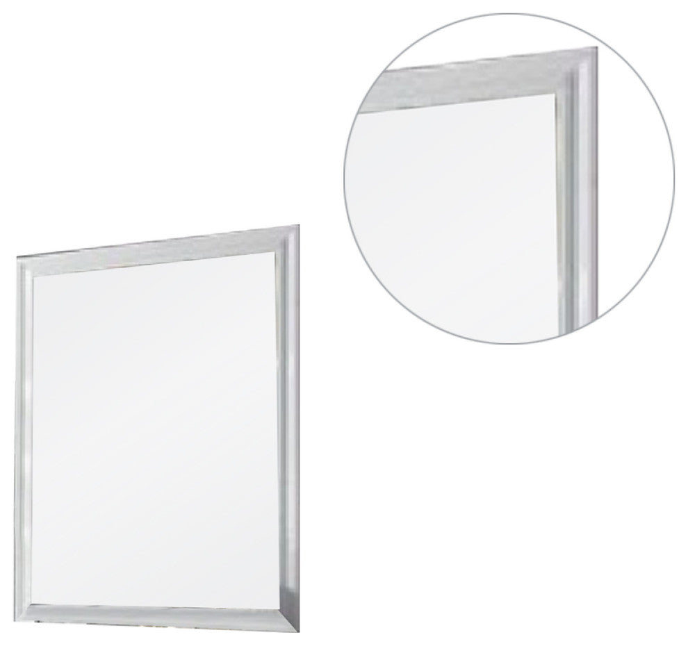 Benzara BM275523 Tyra 39" Wall Mirror, Rectangular Wood Frame, White