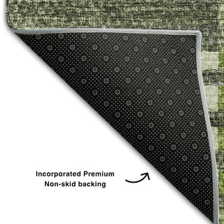 Premium Machine Washable Mayfield AMF687 Green 1'8" x 2'6" Rug