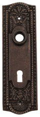 Back Door Plate Antique Brass Beaded Design With Keyhole Renovators Supply