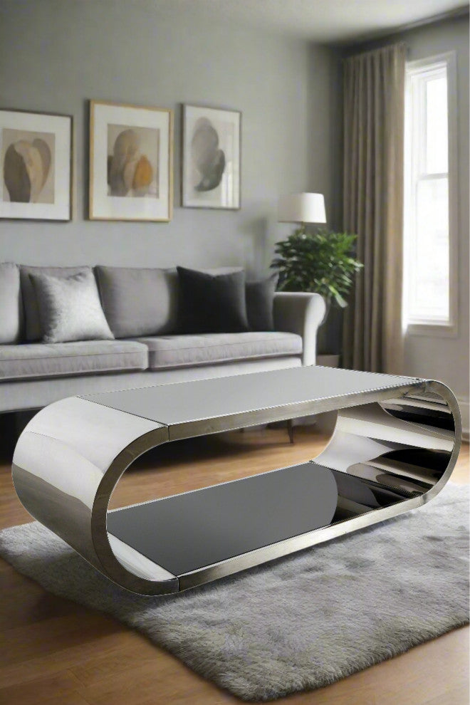 Pia Chrome Coffee Table, Silver