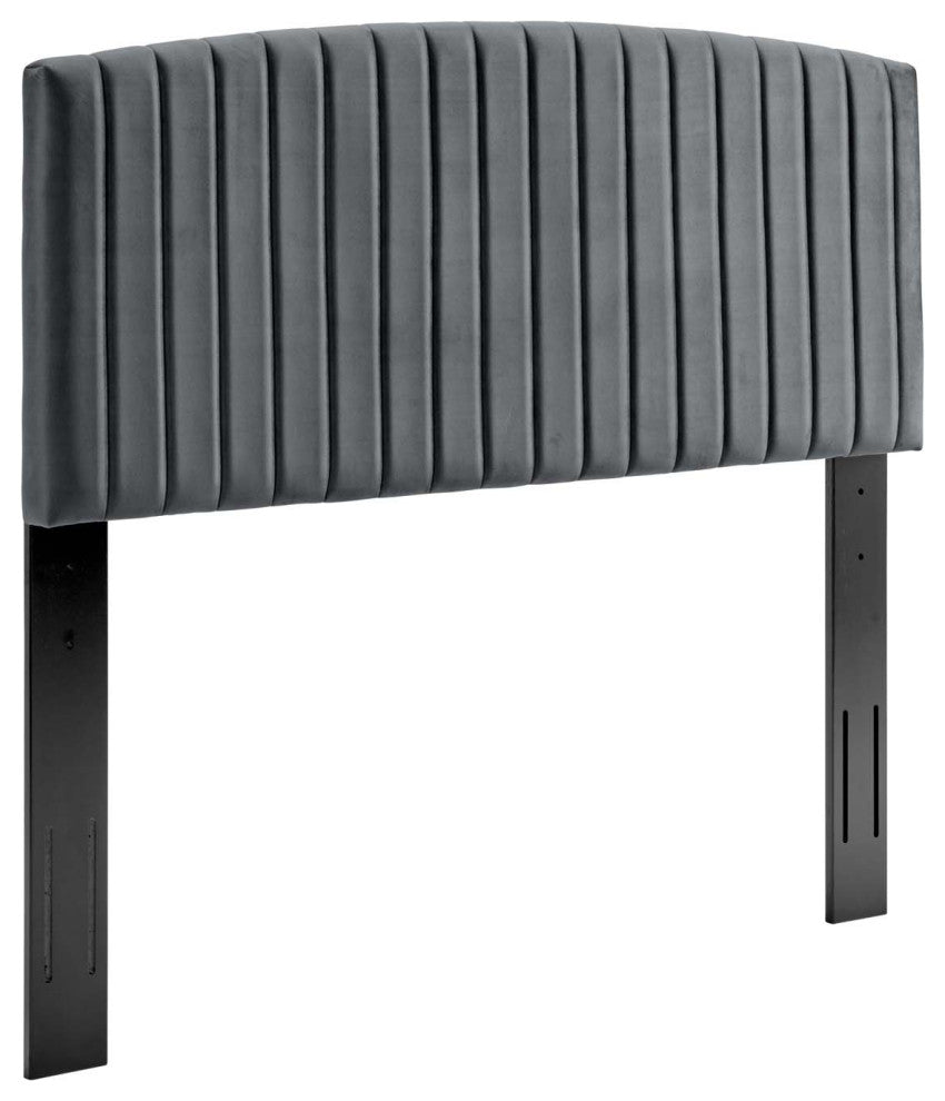 Rebecca Performance Velvet Full / Queen Headboard Charcoal