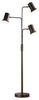 HOMEGLAM Studio 73"H 3-light Metal Floor Lamp, Dark Bronze