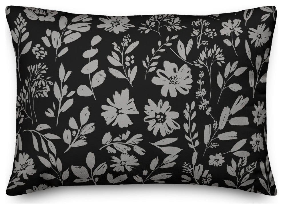Monochromatic Florals 14x20 Spun Poly Pillow