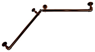1" Blackout Corner Curtain Rod, Bronze, 48-84"