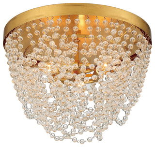Crystorama Lighting Group FIO-A9103-CL Fiona 3 Light 14"W Flush - Antique Gold