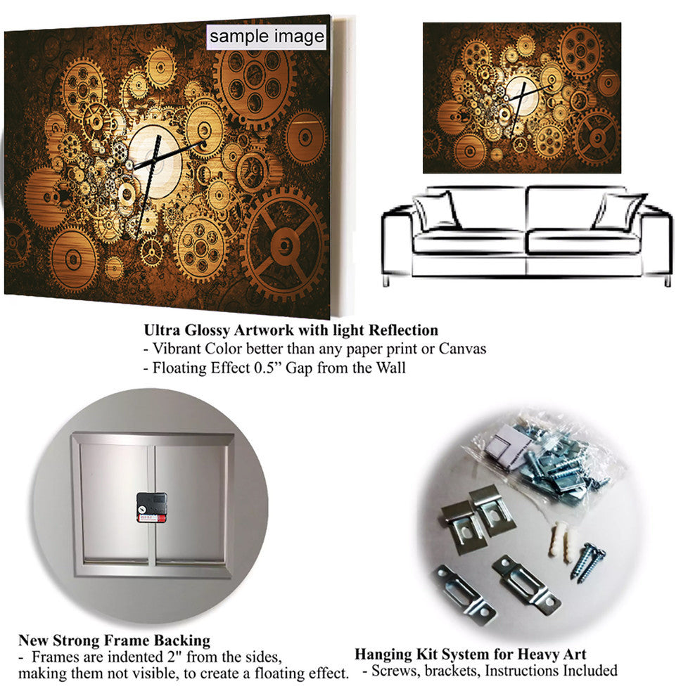 Abstract Broken Wall 3D Design Oversized Modern Metal Clock, 30x40