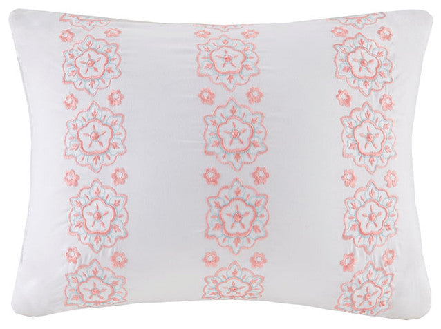 Intelligent Design Loretta Boho Comforter Set With Bed Sheets, Coral