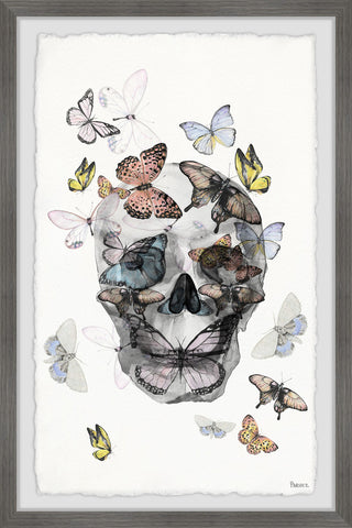 "Butterfly Skull Paradise" Framed Painting Print, 24"x36"