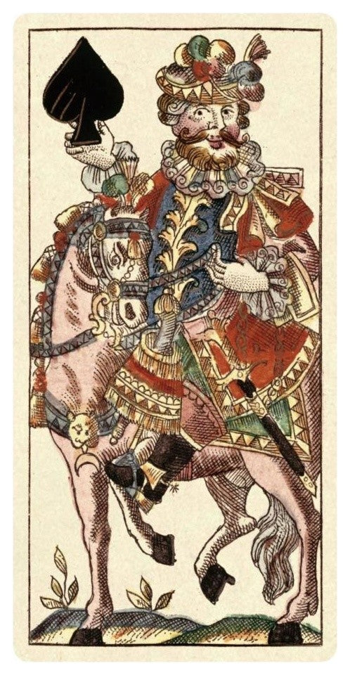 "Knight of Spades (Bauern Hochzeit Deck)" Paper Art, 14"x26"