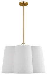Bronte 4-Light Indoor Large Hanging Shade Ceiling Light, Burnished Brass Gold