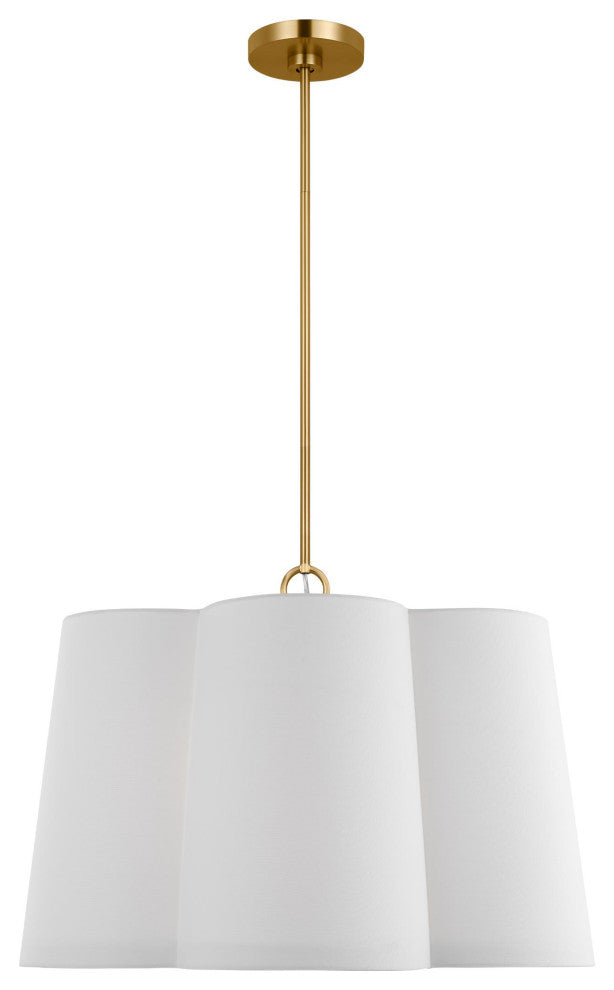 Bronte 4-Light Indoor Large Hanging Shade Ceiling Light, Burnished Brass Gold