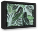 Green Shades Tropical Palm Leaves 8x10 Black Floating Framed Canvas