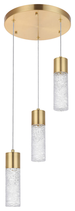 Gold Finish 3-Light Led Pendant