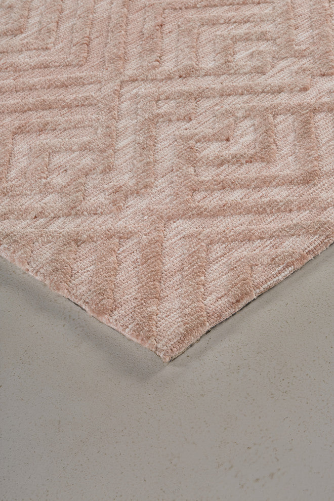 Weave & Wander Oliena Modern Art Deco Rug, Blush, 9'6"x13'6"