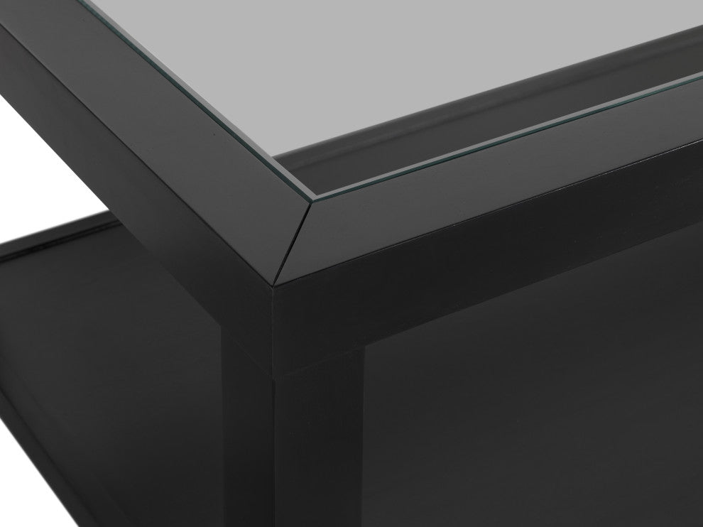Cordero Glass Top Coffee Table, Black