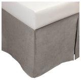 Dara Linen Bed Skirt, Gray Chambray, Twin