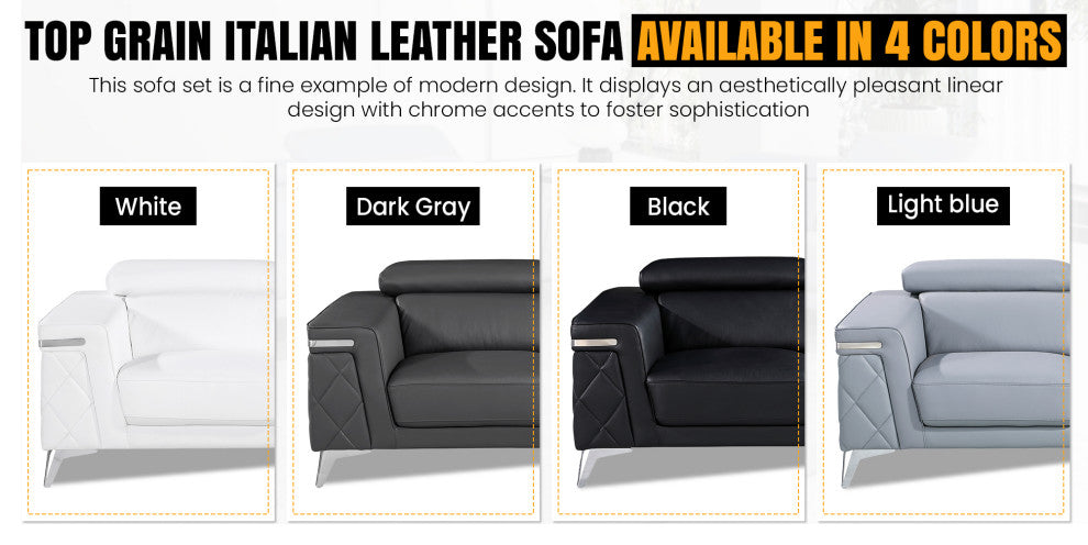Mia Top Grain Italian Leather  Loveseat
