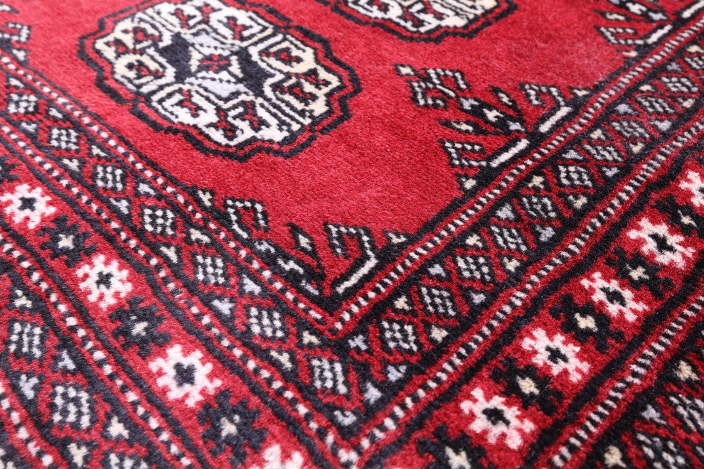 2' 0" X 3' 0" Hand Knotted Silky Bokhara Wool Rug - Q13854