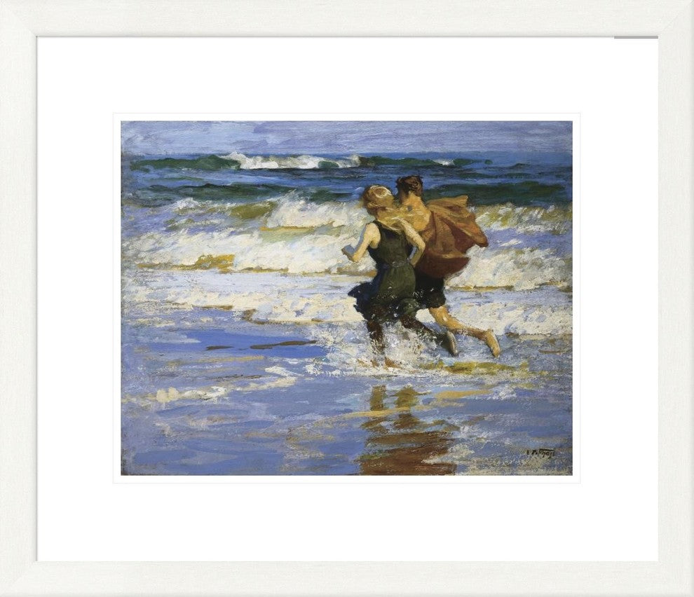"At The Beach" Framed Digital Print by Edward Henry Potthast, 25x21"