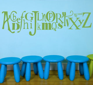 Alphabet Wall Decal, 22", Turquoise