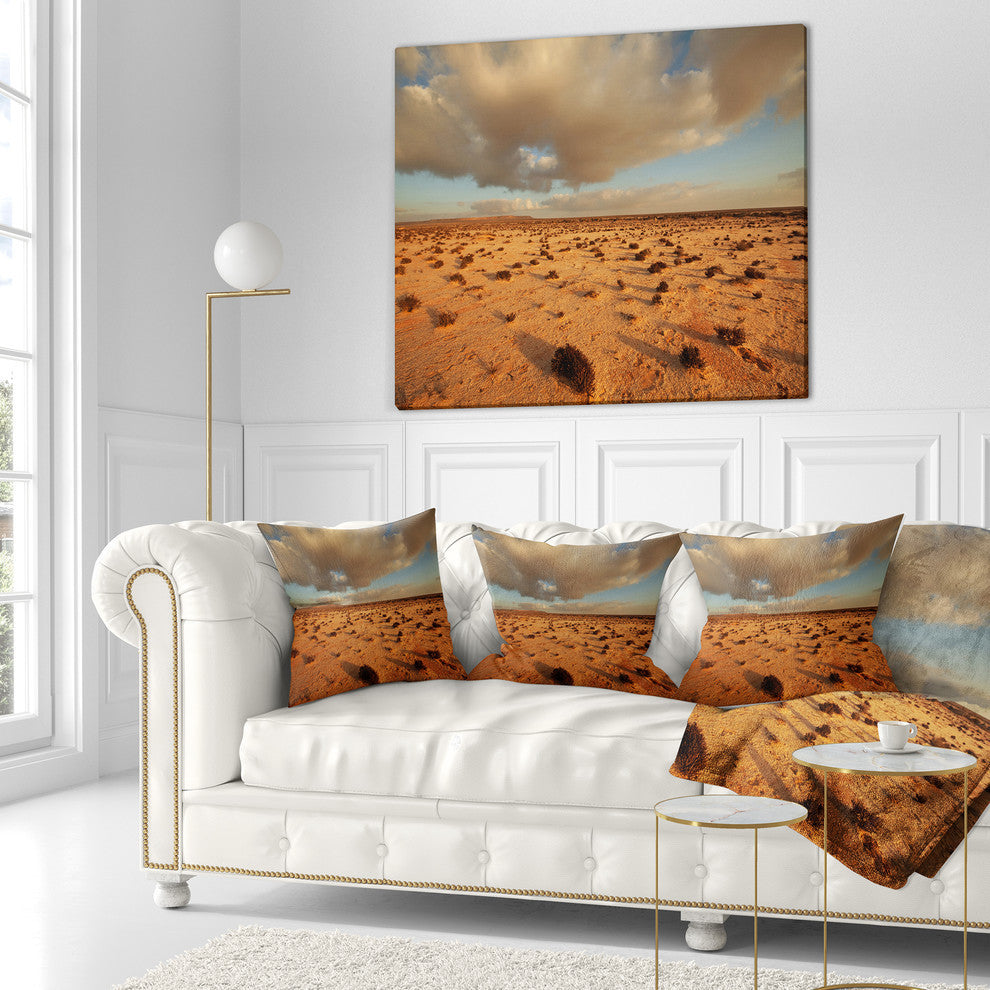 Desert in Western Sahara Landscape Printed Throw Pillow, 18"x18"