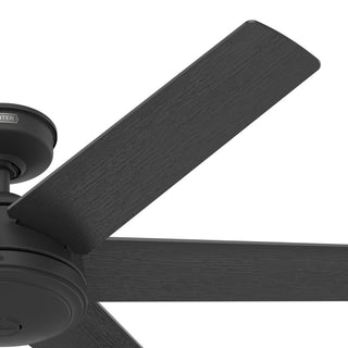 Hunter 52" Jetty Matte Black Wet Rated Ceiling Fan, Wall Control