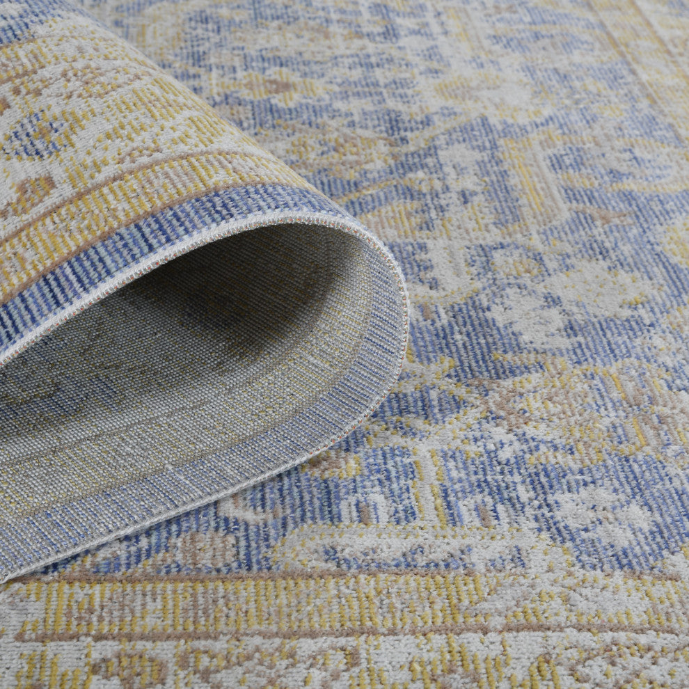 Ceniscia Tatum Vintage Polyester Area Rug, Lavender, 5'3"x7'3"