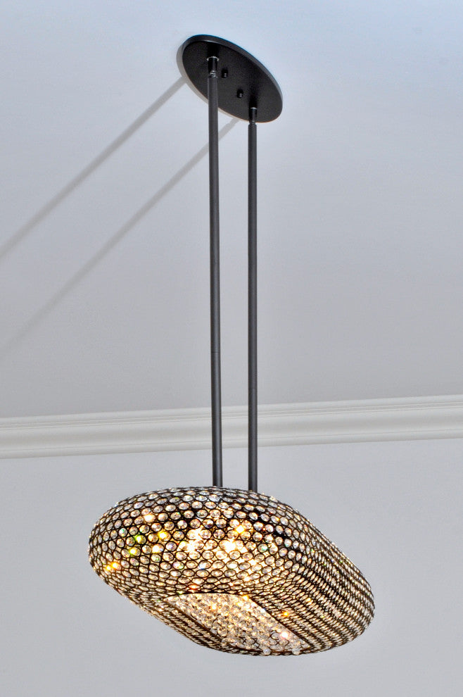 Glimmer 8-Light Pendant, Plated Silver, Beveled Crystal